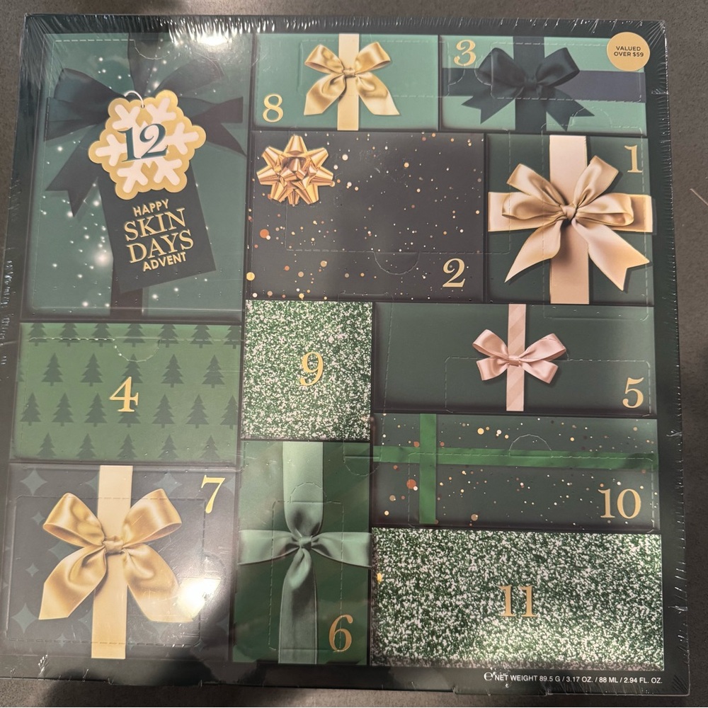 Happy Skin Days Advent Calendar with Gold and Green Accents Target